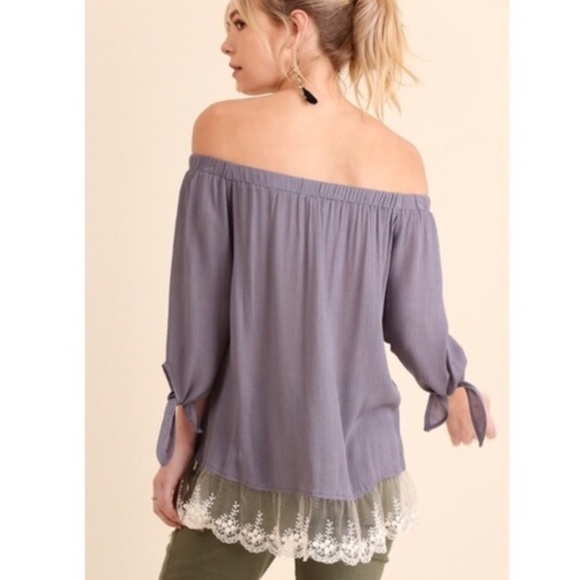 Off Shoulder Embroidered Boho Top - Picture 4 of 8